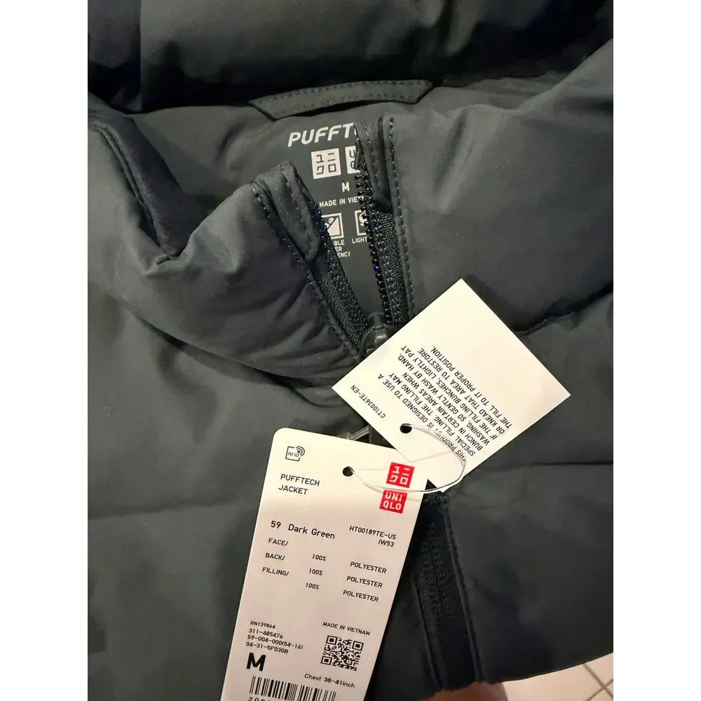 Uniqlo PUFFTECH Jacket, Non Quilted, in Dark Green